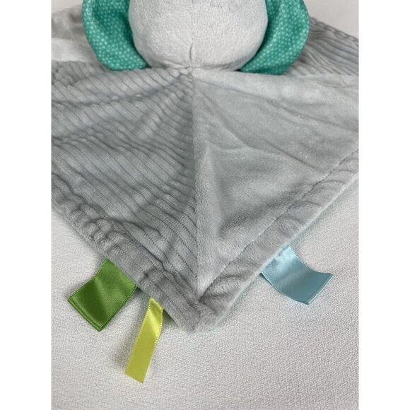 Bright Starts Cuddle N Tags 2-Sided Elephant Lovie Blanket Satin Ribbons Sensory - Picture 4 of 10